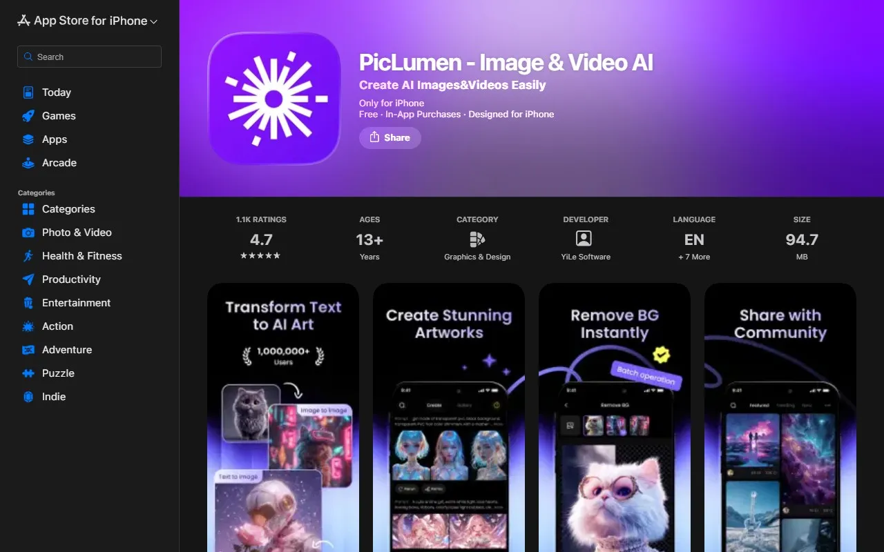 PicLumen – AI Image Generator