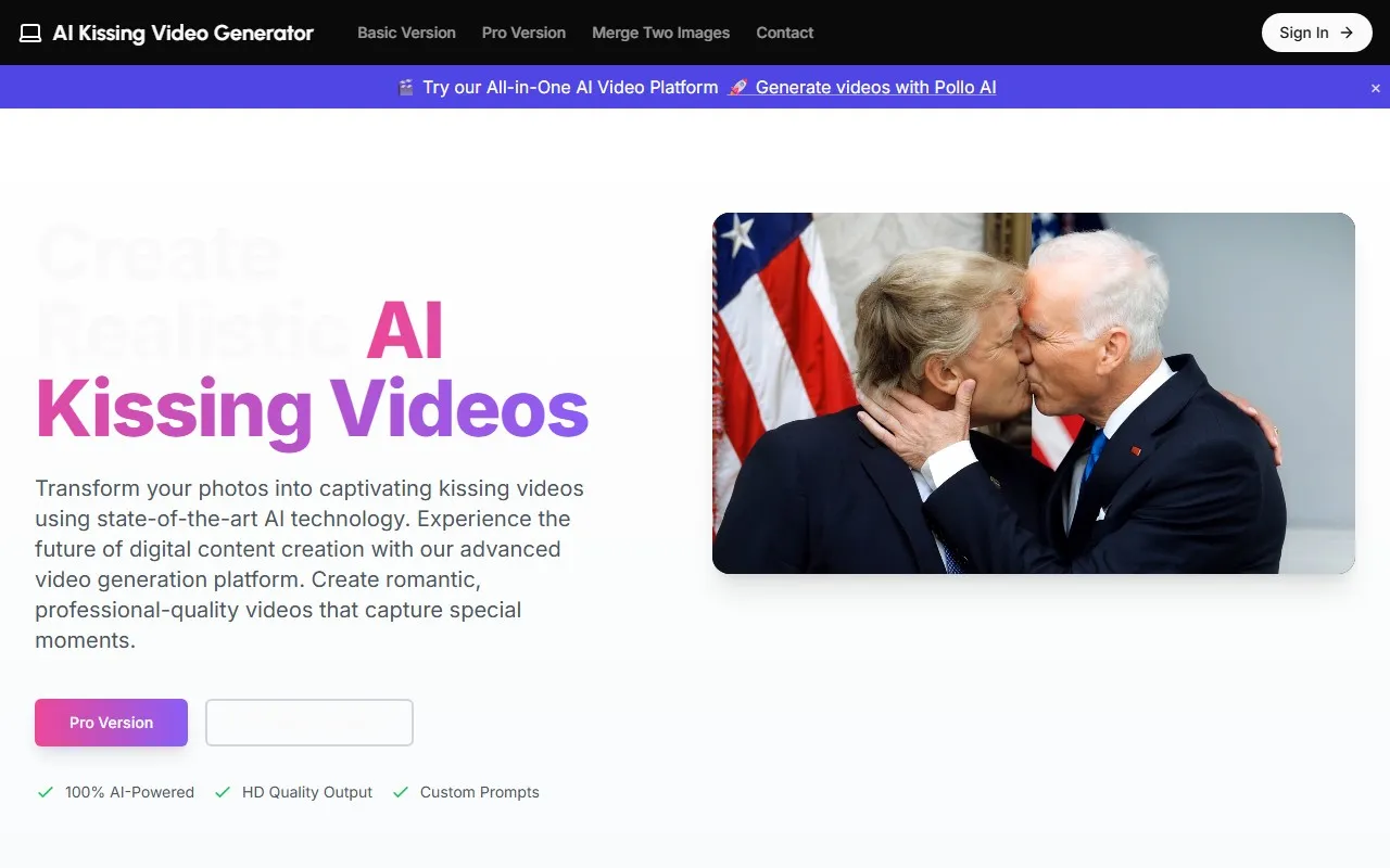 AI Kissing Video – AI亲吻视频生成器