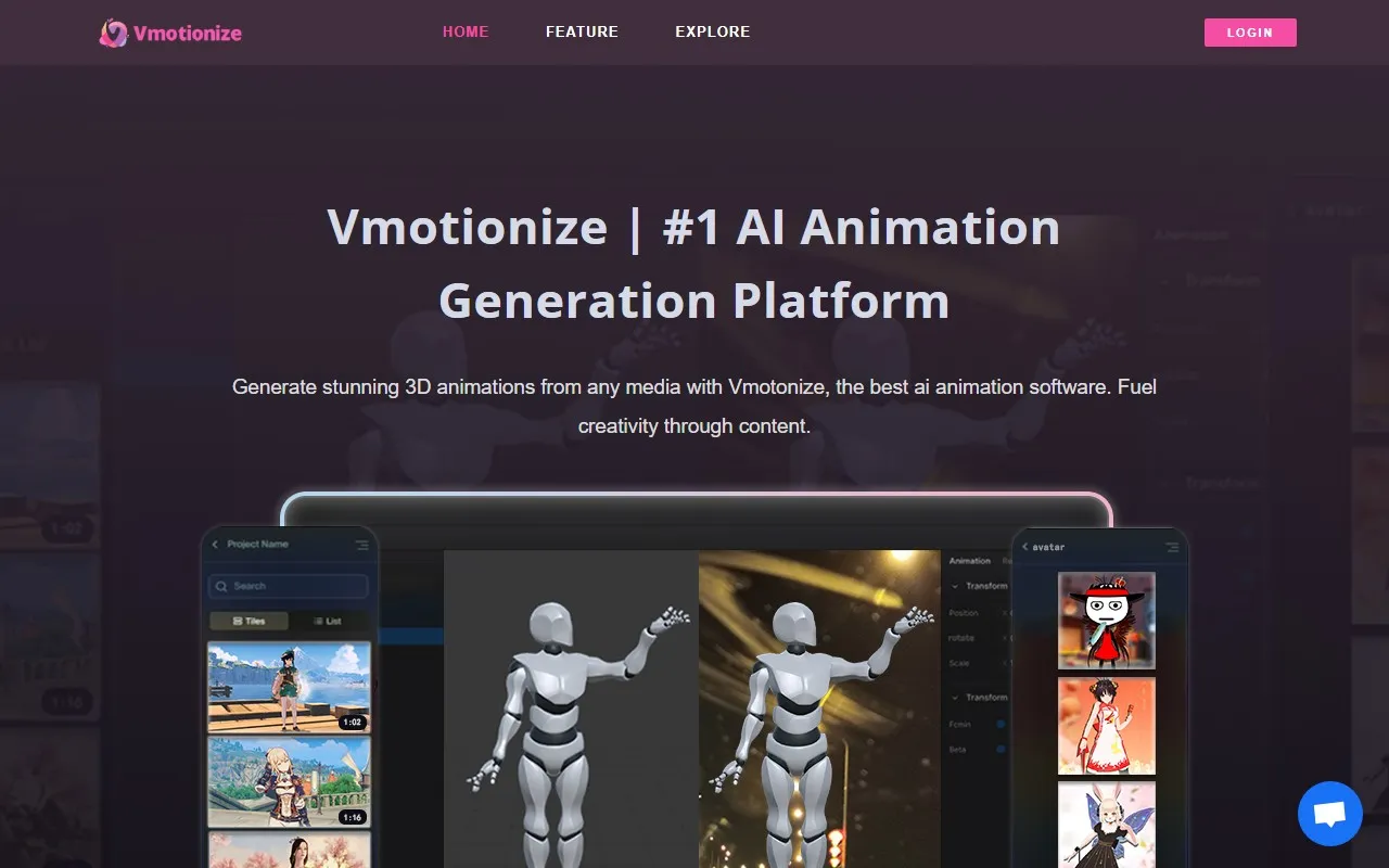 Vmotionize – AI生成3D动画视频
