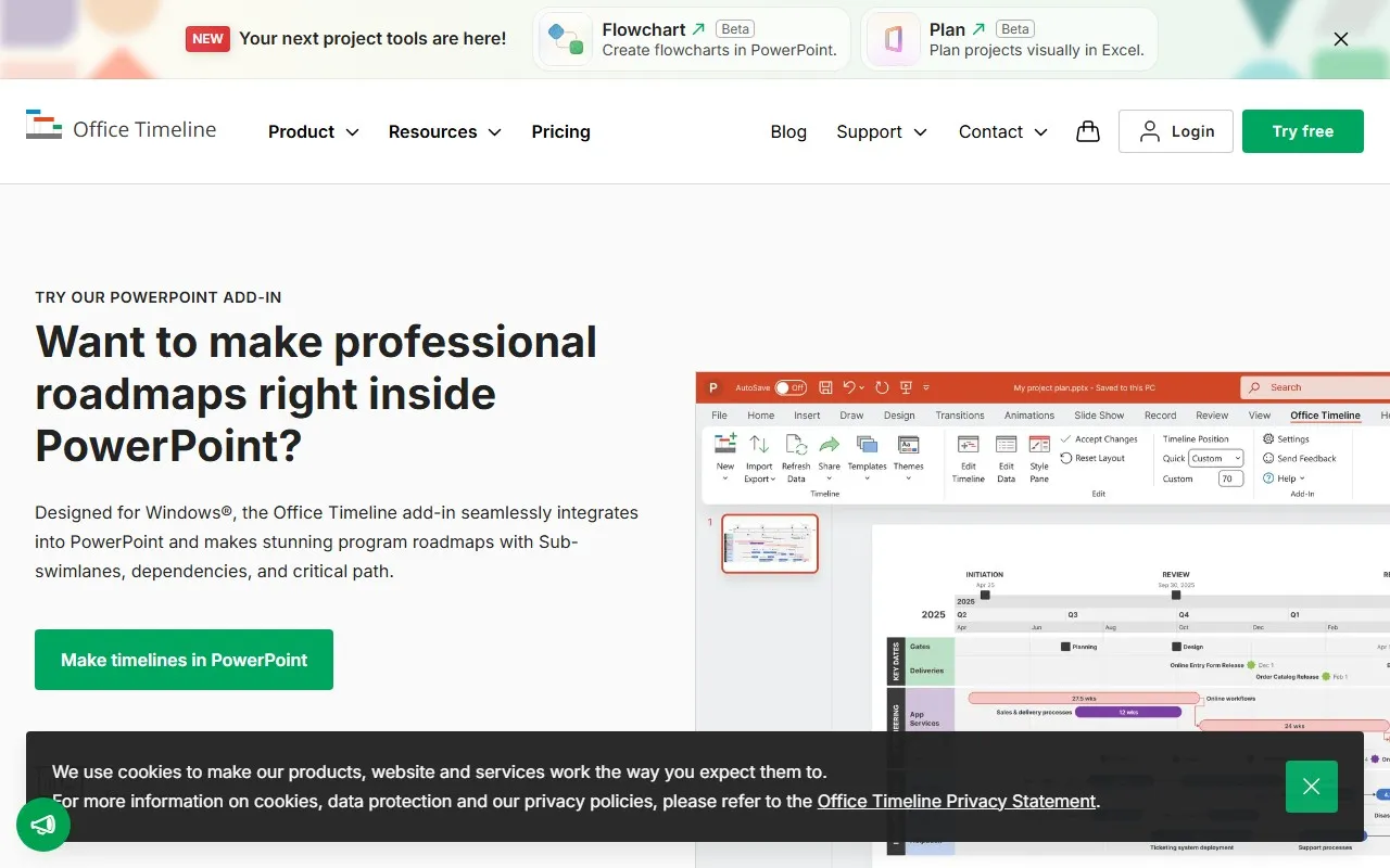 OfficeTimeline 时间轴和甘特图制作