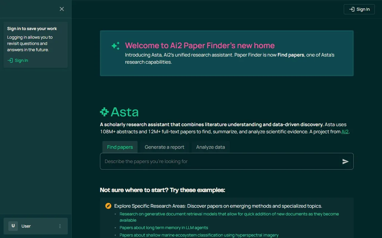 Ai2 Paper Finder