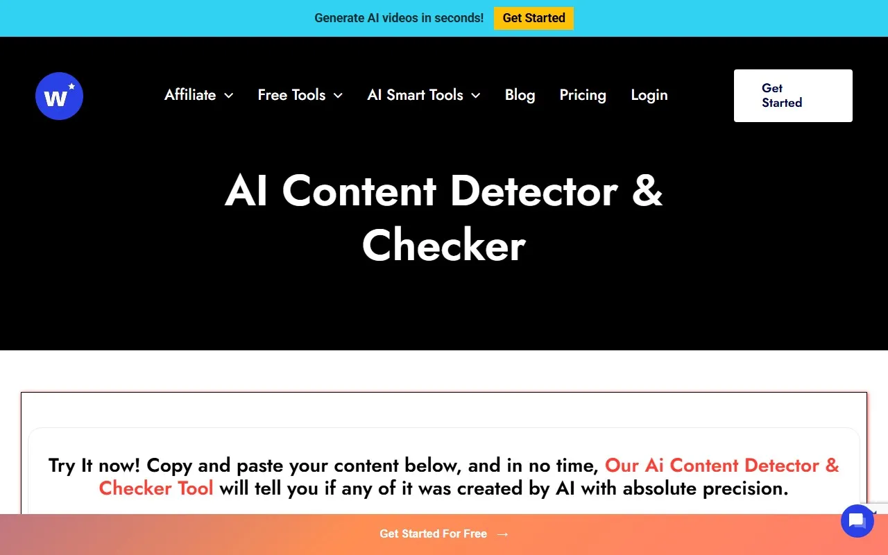 Writecream AI Content Detector