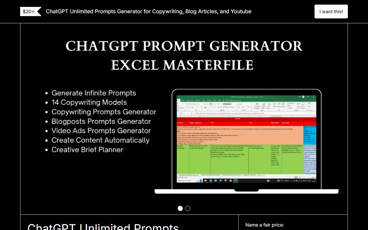 ChatGPT Copywriting Prompts Generator