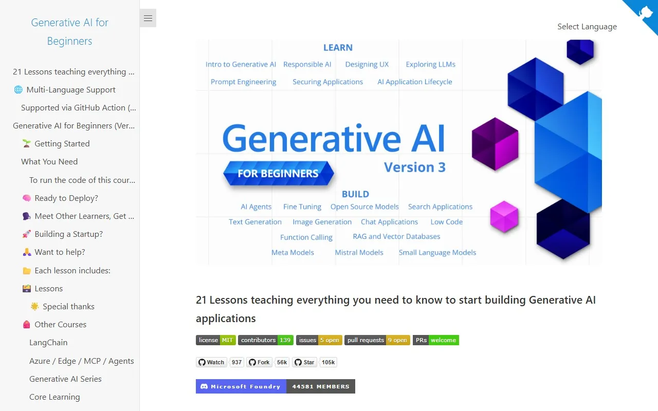 Generative AI for Beginners – AI入门