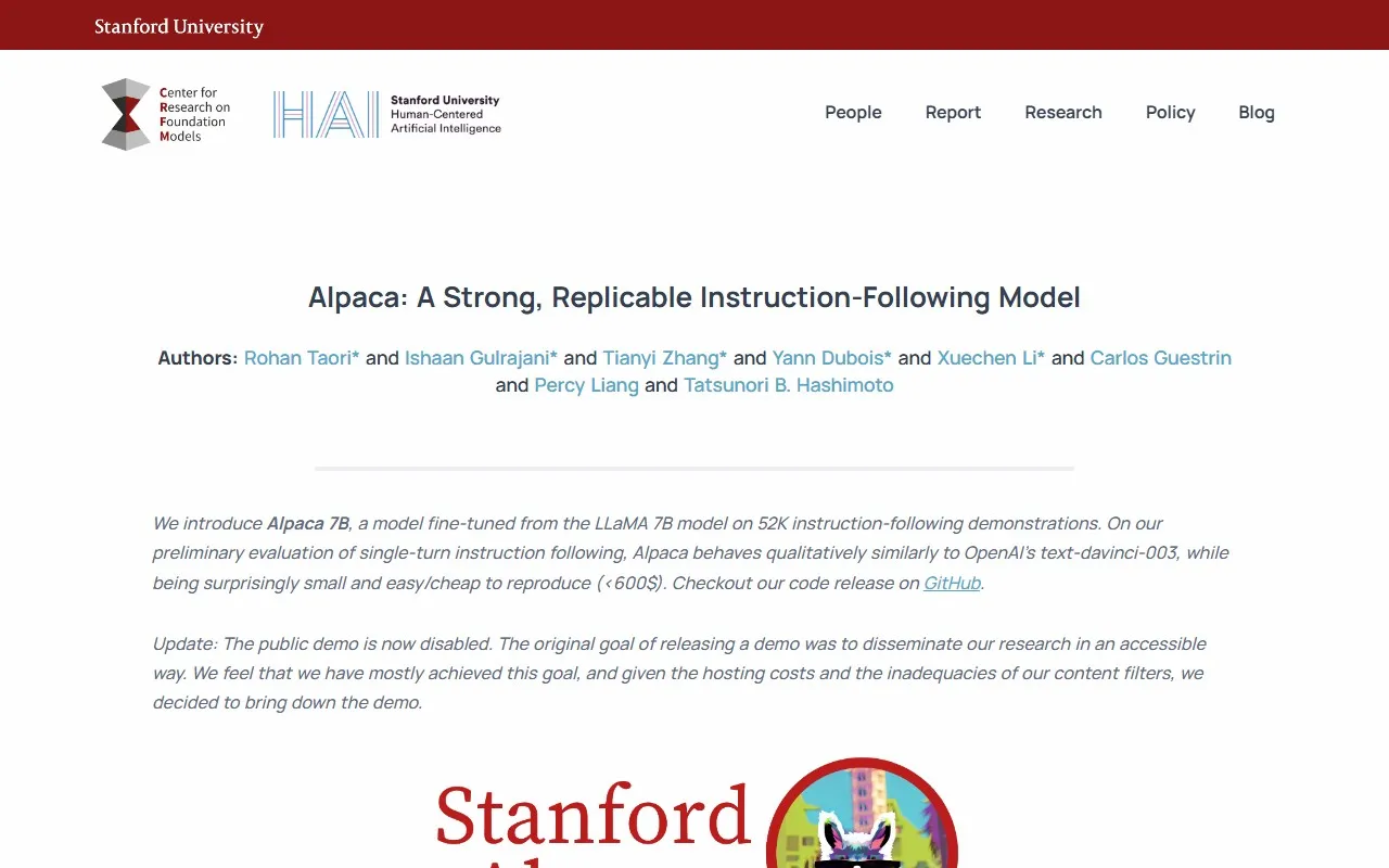 Alpaca羊驼（斯坦福模型）