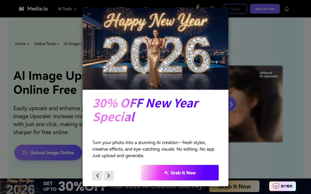 Media.io AI Image Upscaler