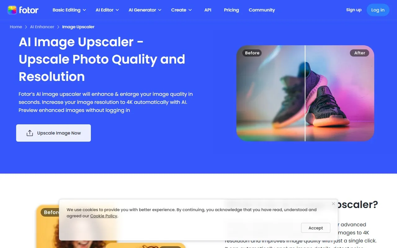 Fotor AI Image Upscaler