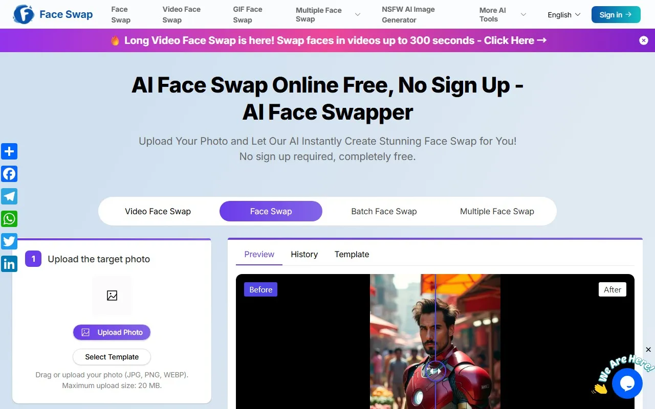Free AI Face Swap(No sign up,no fee)
