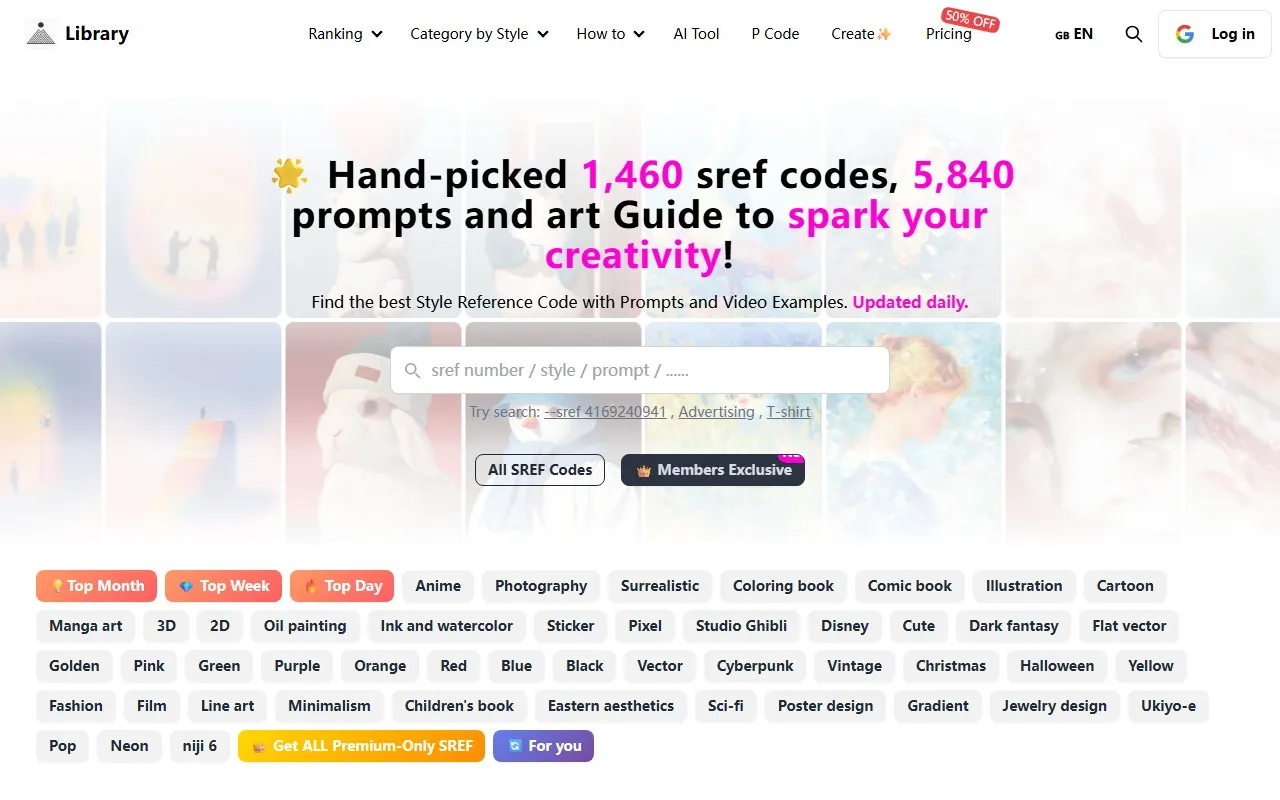 Midjourney Prompts, SREF Codes Library and Examples