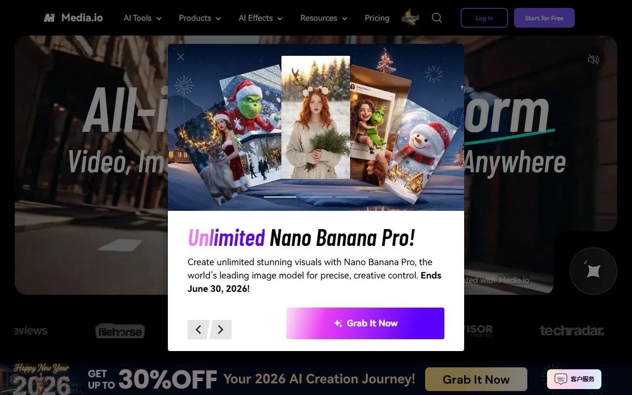 AI音视频图像工具【Media.io】