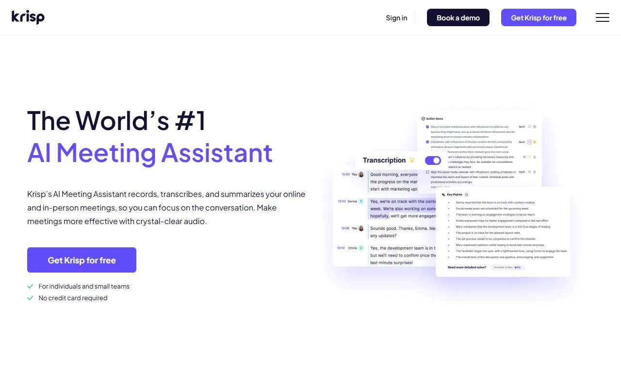 Krisp AI Meeting Assistant